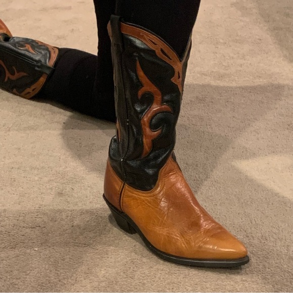 Vintage Dingo Ladies Fire Cowboy Cowgirl Boots 80s 7 USA - Picture 4 of 14